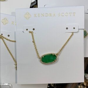 Kendra Scott Gold and Green Necklace